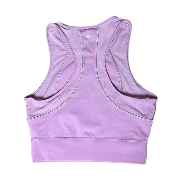 Lululemon Laser Speed Train Crop Tank Top Mesh Workout Top In Purple Figue - Picture 4 of 7